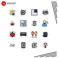 16 Creative Icons Modern Signs and Symbols of shine light layout dark party Editable Creative Vector Design Elements