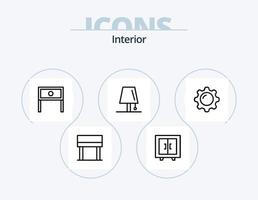 Interior Line Icon Pack 5 Icon Design. interior. interior. decoration. furniture. window vector