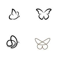 plantilla de vector de diseño de logotipo de mariposa de moda