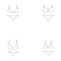 trajes de baño o bikini icono aislado sobre fondo blanco vector