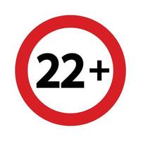 twenty two and up icon vector