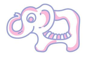 Wooden toy for children, elephant plaything icon vector