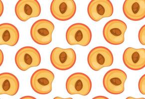 Sweet peach or apricot with seed pattern print vector