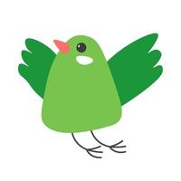 Small bird, flying avian animal with wings vector