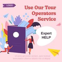 Use our tour operators service, help expert travel vector