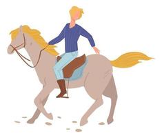 Male character preparing for equine tournament vector