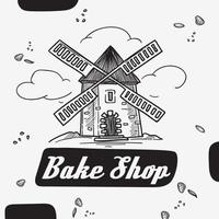 Bake shop, food store or shop with baked bread vector