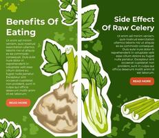 Benefits of eating celery, side effects poster vector