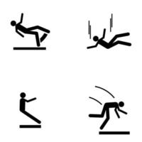 Falling people icon silhouette pictogram vector