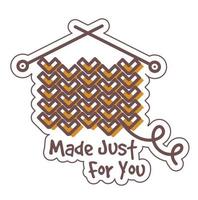 Made just for you, knitted clothes or apparel vector