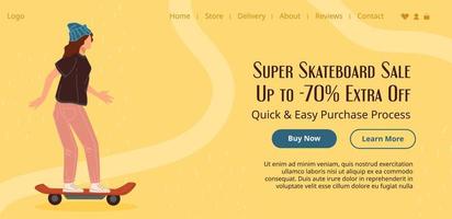 Super skateboard sale, up to 70 percent extra off vector