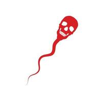 diseño de ilustración de logotipo de esperma malvado vector