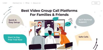 Best video group call platform for friends vector