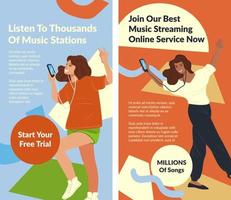 Join music streaming online service now, banner vector