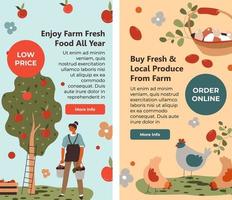Enjoy farm fresh food all year, local produce vector