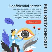 Confidential medical service, full body checkup vector