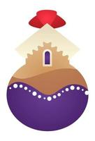 Bauble in shape of house with cap, xmas decor vector