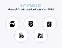 Gdpr Glyph Icon Pack 5 Icon Design. data . security. map . cyber . gdpr vector