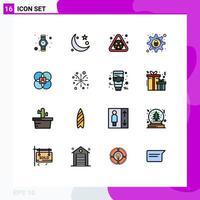 Set of 16 Modern UI Icons Symbols Signs for human character nuclear setting lock Editable Creative Vector Design Elements