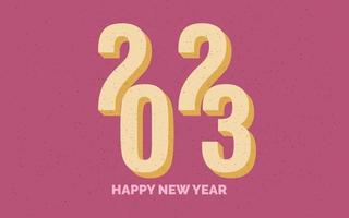 new year 2023 Retro Grunge logo design vector