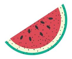 Watermelon slice of ripe berry with seeds vector