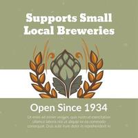 Support small local breweries, open since 1934 vector