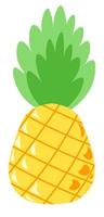 Pineapple tasty tropical and exotic fruit leaf vector