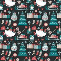 Happy new year and merry christmas, xmas pattern vector