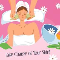 Take charge of your skin, spa salon procedures vector