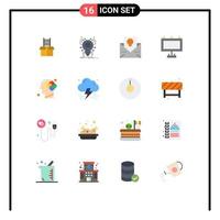 Group of 16 Modern Flat Colors Set for human board app advertisement horror Editable Pack of Creative Vector Design Elements