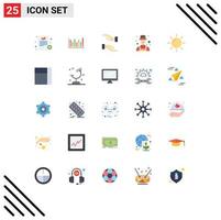 Modern Set of 25 Flat Colors and symbols such as sun nature care detect detective Editable Vector Design Elements