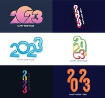 Big Set of 2023 Happy New Year logo text design 2023 number design template vector