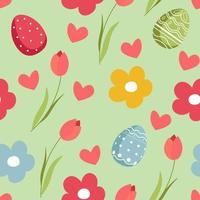 Easter holiday seamless pattern with eggs vector