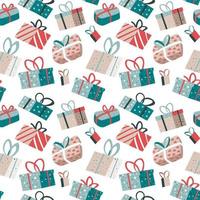 Presents and gifts in boxes for xmas and new year vector