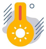 Heat hot summer temperature on thermometer icon vector