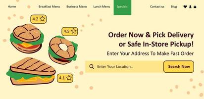 Order now and pick delivery, restaurant or cafe vector