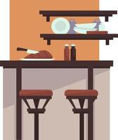 Cafe or restaurant kitchen interior design food vector