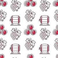 Wine tasting and making, winery seamless pattern vector