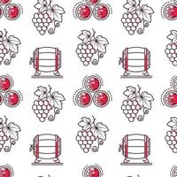 Wine tasting and making, winery seamless pattern vector