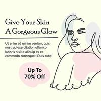 Give your skin gorgeous glow, sale on spa salon vector