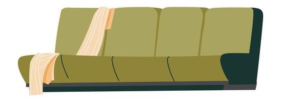 Sofa with blanket, furniture composition shop vector