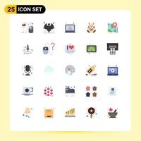 Flat Color Pack of 25 Universal Symbols of pin happy coding baby chicken Editable Vector Design Elements