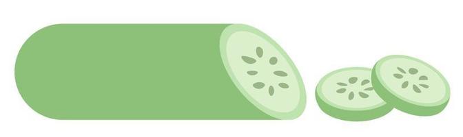 Fresh cucumber sliced, cooking and preparing food vector