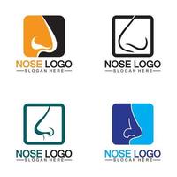 plantilla de vector de diseño de logotipo de nariz, concepto de diseño de logotipo de órganos, símbolo de icono