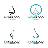 plantilla de vector de diseño de logotipo de nariz, concepto de diseño de logotipo de órganos, símbolo de icono