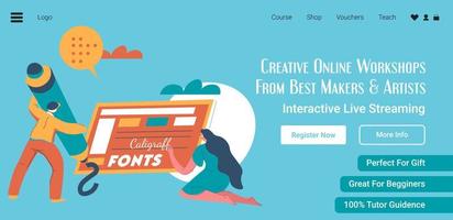 Creative online workshops from best makers artists vector