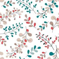 Branches with leaves, floral ornaments pattern vector