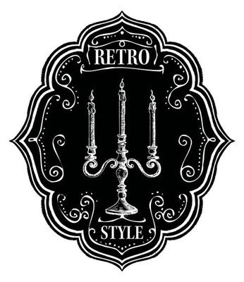 Retro style label, chalk emblem with candlestick