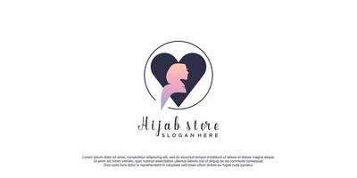 logotipo de hijab con vector de icono de diseño creativo para negocio de tienda de hijab