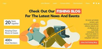 echa un vistazo a nuestro blog de pesca para noticias y eventos vector